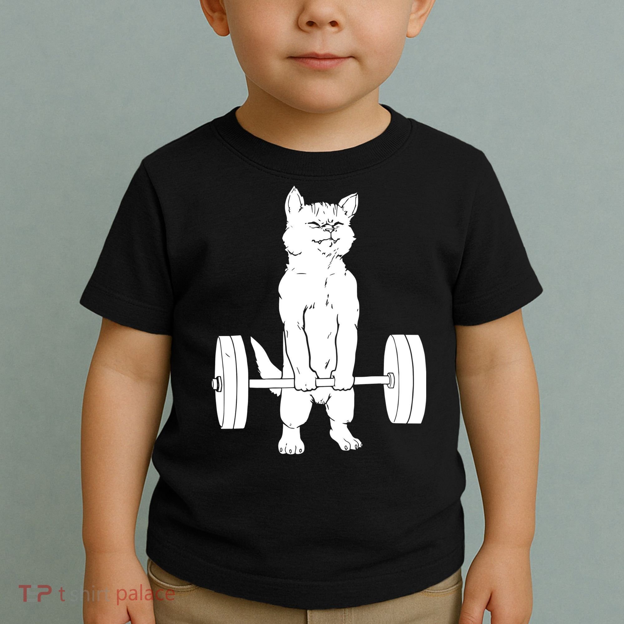 Weight Lifting Cat Deadlift Lifting Toddler T-Shirt