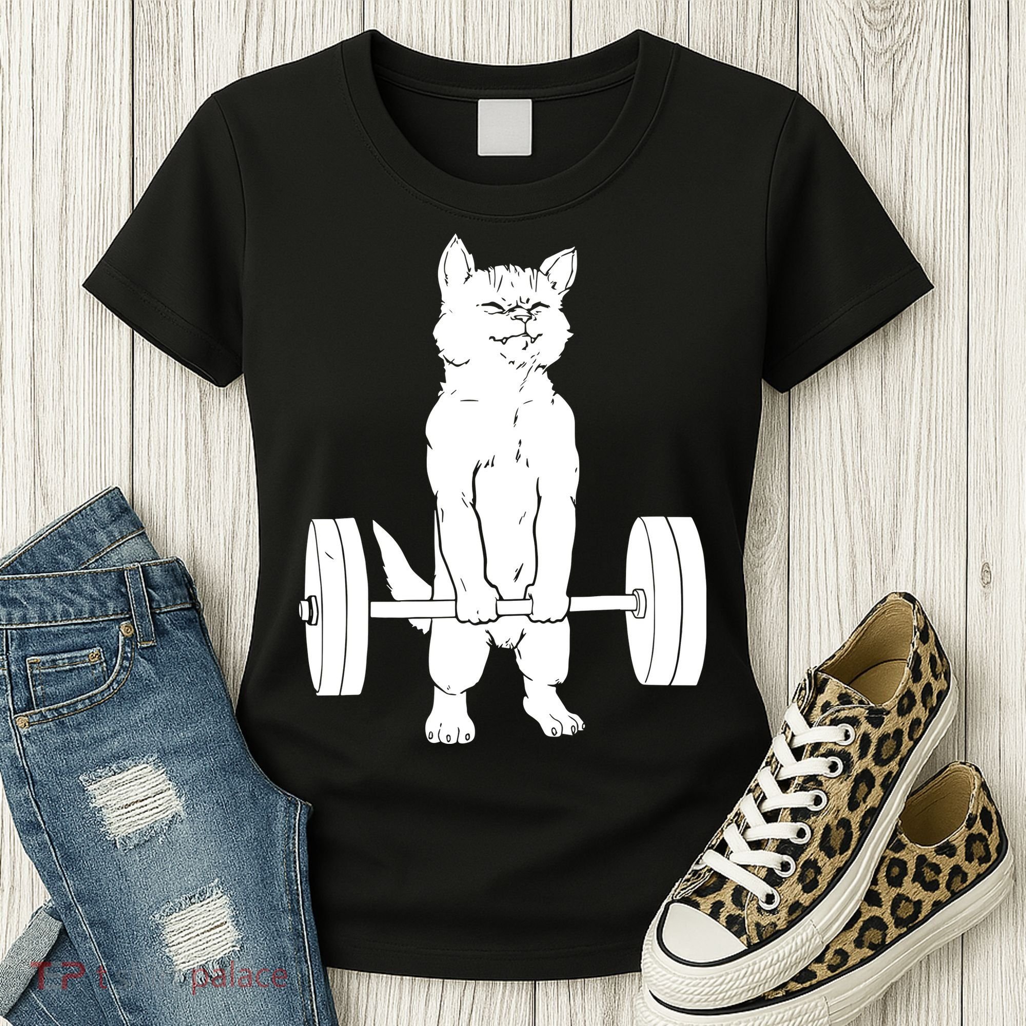 Weight Lifting Cat Deadlift Lifting Women's T-Shirt