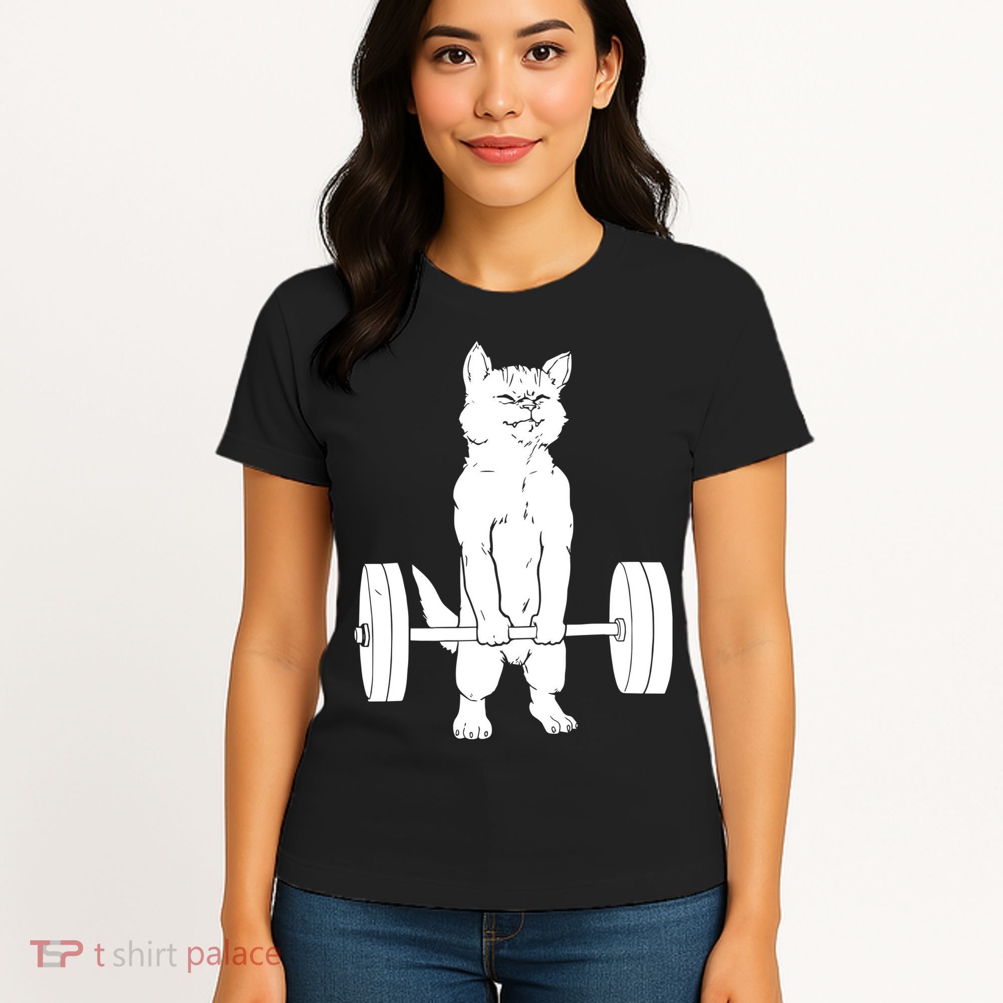 Weight Lifting Cat Deadlift Lifting Women's T-Shirt