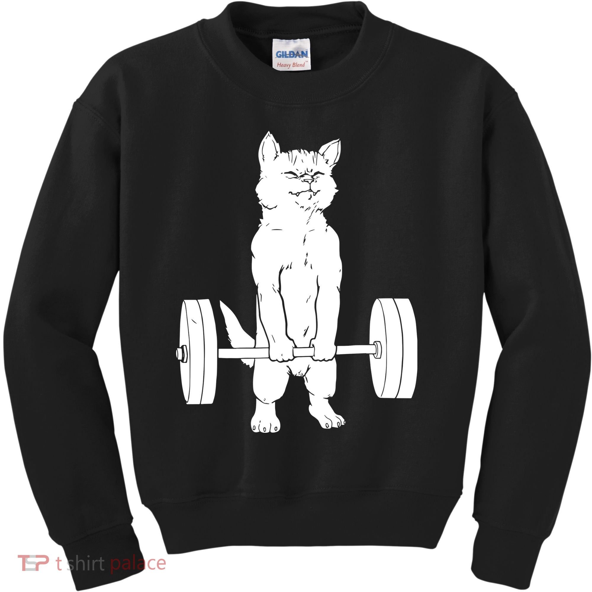 Weight Lifting Cat Deadlift Lifting Kids Sweatshirt