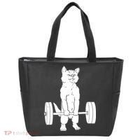 Weight Lifting Cat Deadlift Lifting Tote Bag thumb 0