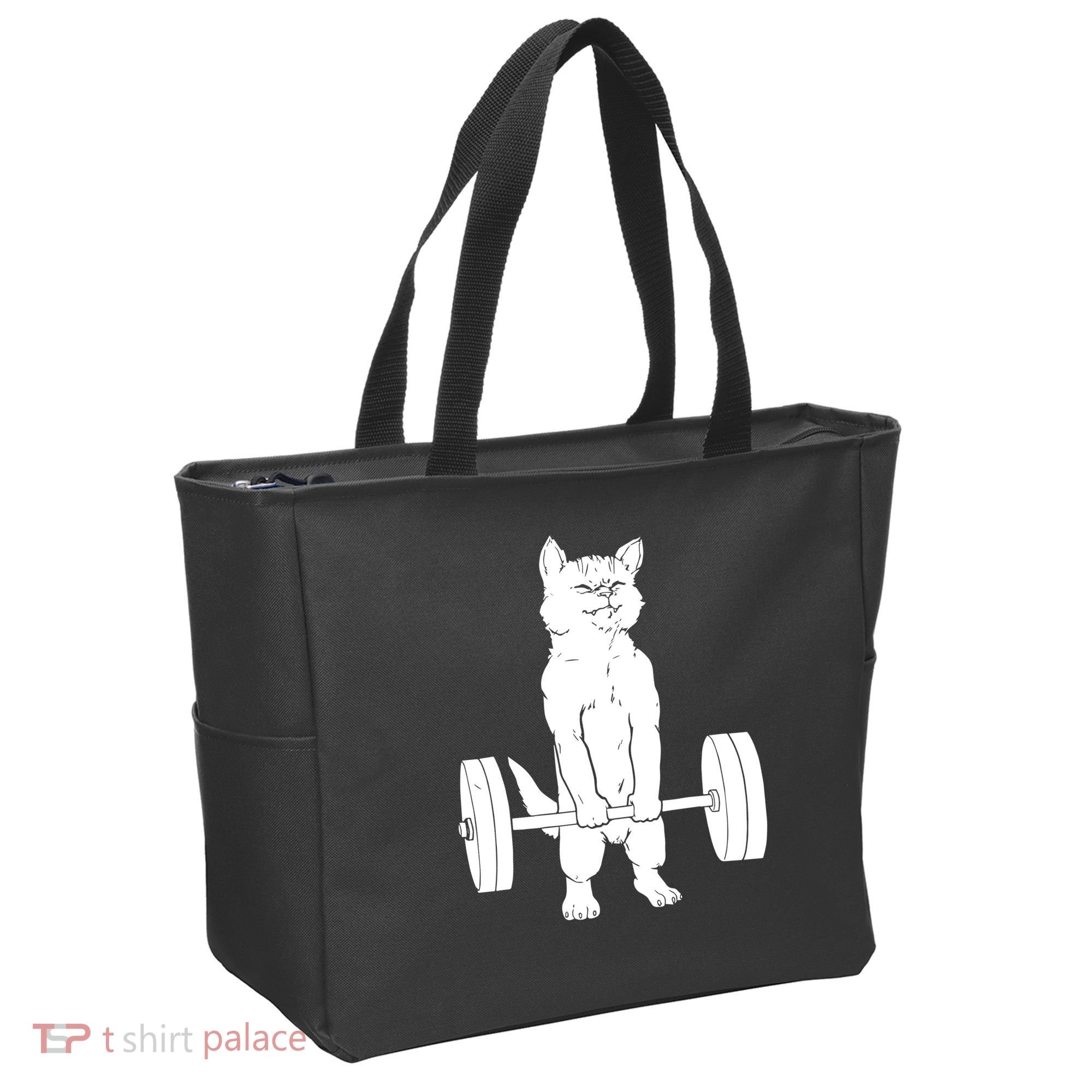 Weight Lifting Cat Deadlift Lifting Tote Bag