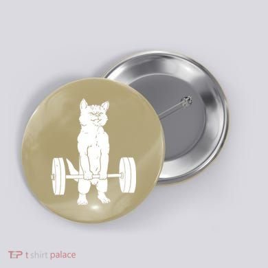 Weight Lifting Cat Deadlift Lifting Button