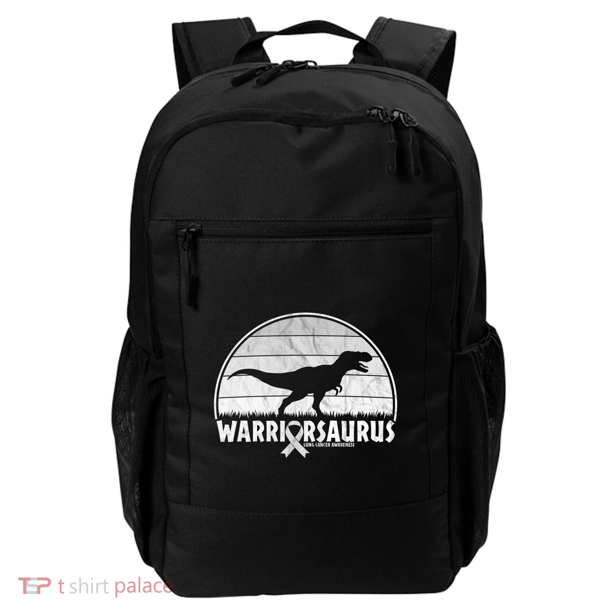 Warrior Lung Cancer Awareness Dinosaur Support Gift Backpack
