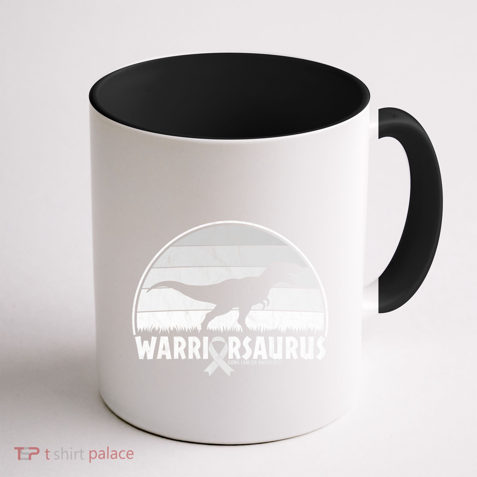 Warrior Lung Cancer Awareness Dinosaur Support Gift Coffee Mug
