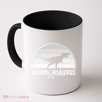 Warrior Lung Cancer Awareness Dinosaur Support Gift Coffee Mug
