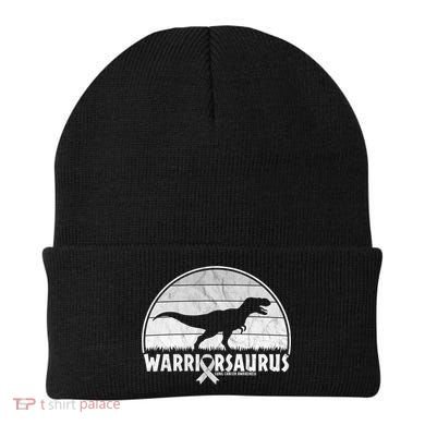Warrior Lung Cancer Awareness Dinosaur Support Gift Beanie