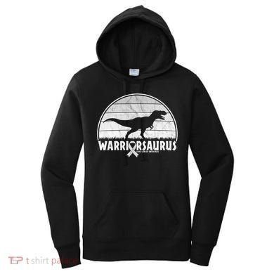 Warrior Lung Cancer Awareness Dinosaur Support Gift Women's Hoodie