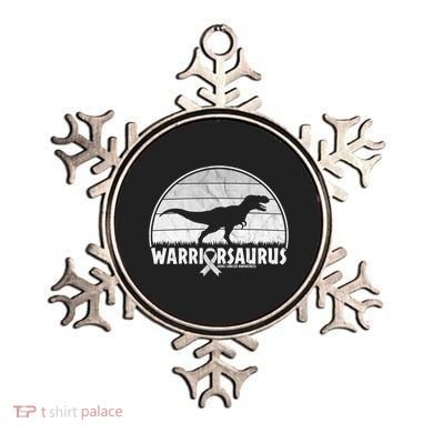 Warrior Lung Cancer Awareness Dinosaur Support Gift Ornament