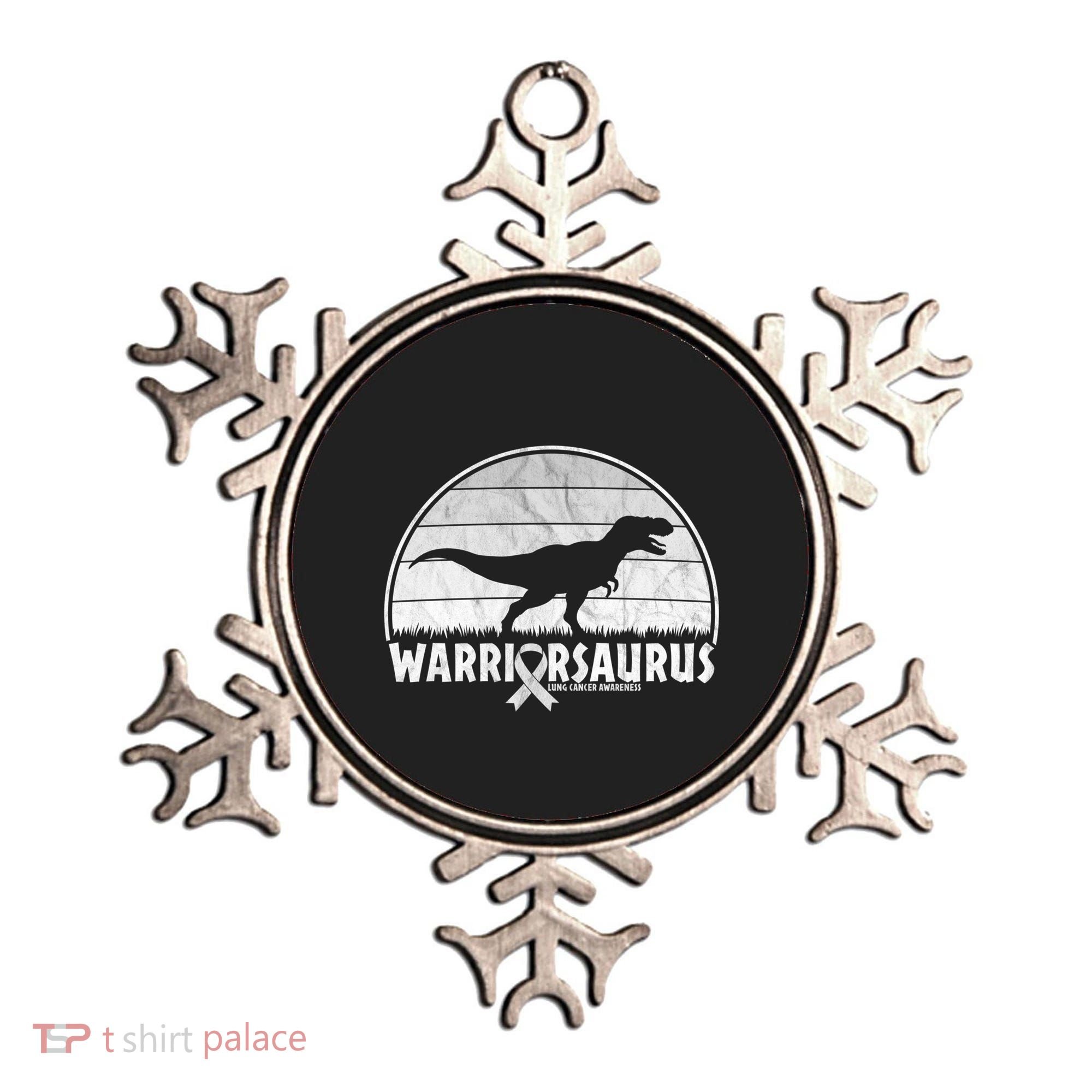 Warrior Lung Cancer Awareness Dinosaur Support Gift Ornament