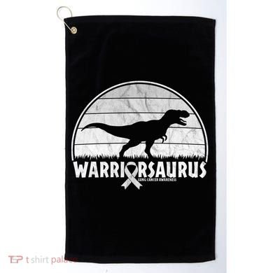 Warrior Lung Cancer Awareness Dinosaur Support Gift Golf Towel