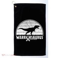 Warrior Lung Cancer Awareness Dinosaur Support Gift Golf Towel thumb 0