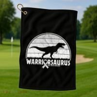 Warrior Lung Cancer Awareness Dinosaur Support Gift Golf Towel thumb 1