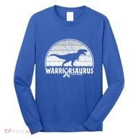 Warrior Lung Cancer Awareness Dinosaur Support Gift Long Sleeve Shirt thumb 0