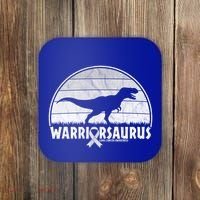 Warrior Lung Cancer Awareness Dinosaur Support Gift Coaster thumb 0