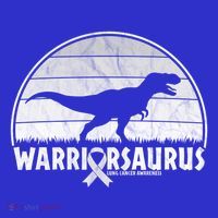 Warrior Lung Cancer Awareness Dinosaur Support Gift Coaster thumb 2