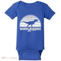 Warrior Lung Cancer Awareness Dinosaur Support Gift Baby Bodysuit thumb 0