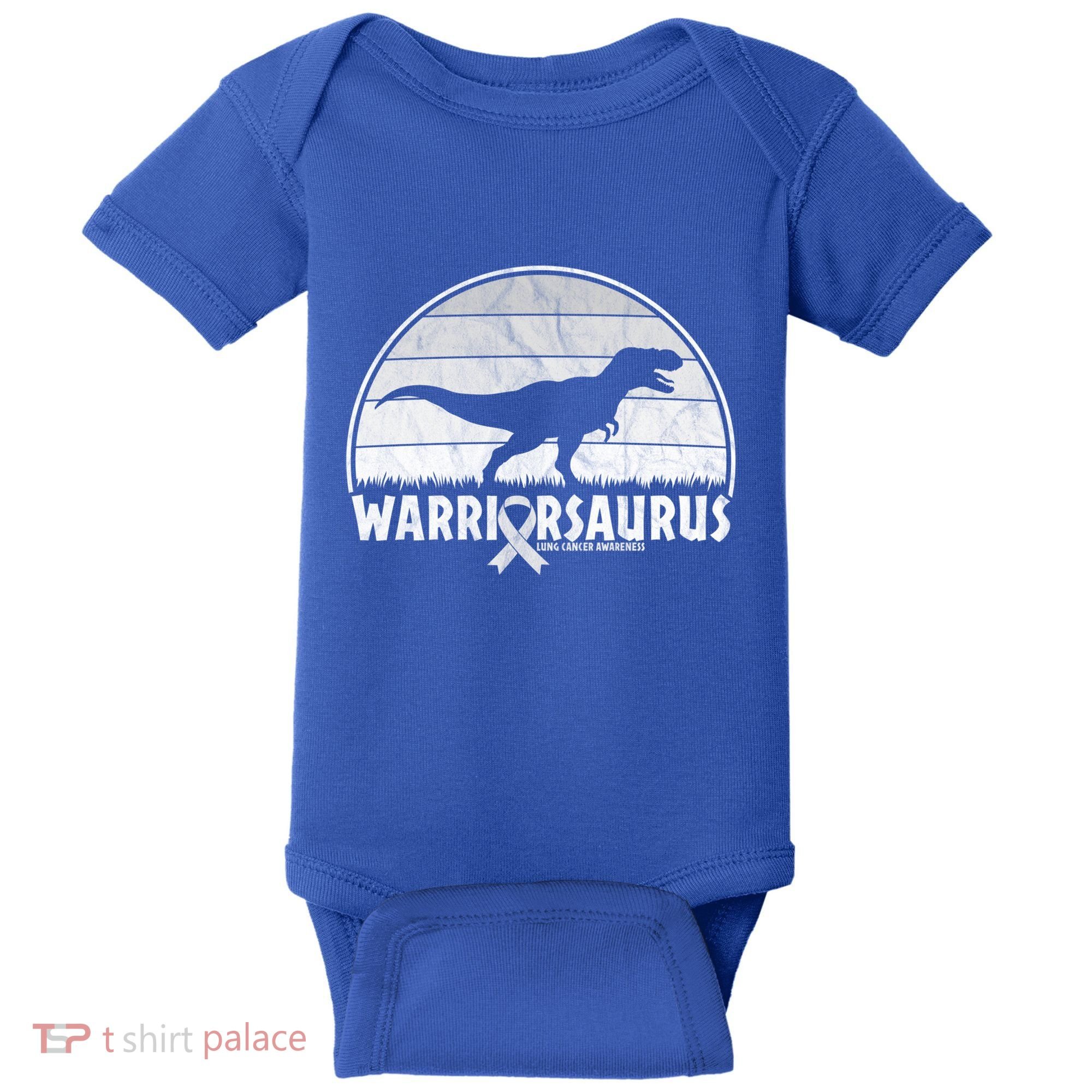 Warrior Lung Cancer Awareness Dinosaur Support Gift Baby Bodysuit