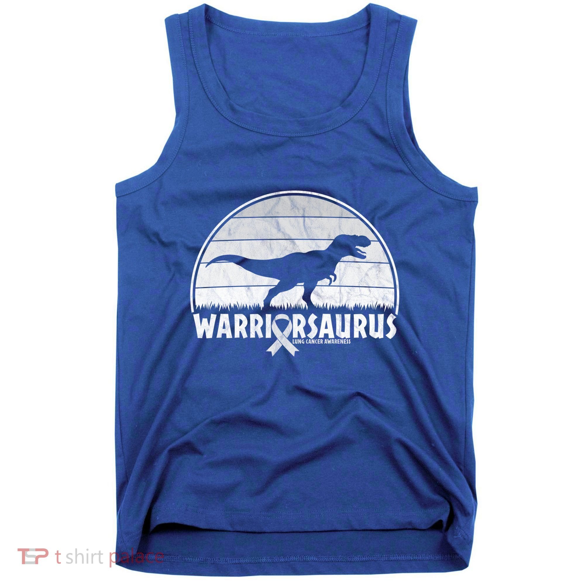 Warrior Lung Cancer Awareness Dinosaur Support Gift Tank Top