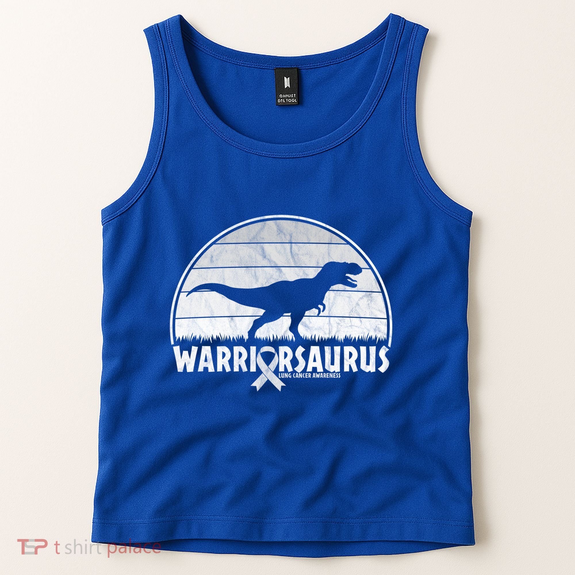 Warrior Lung Cancer Awareness Dinosaur Support Gift Tank Top