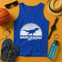 Warrior Lung Cancer Awareness Dinosaur Support Gift Tank Top thumb 4