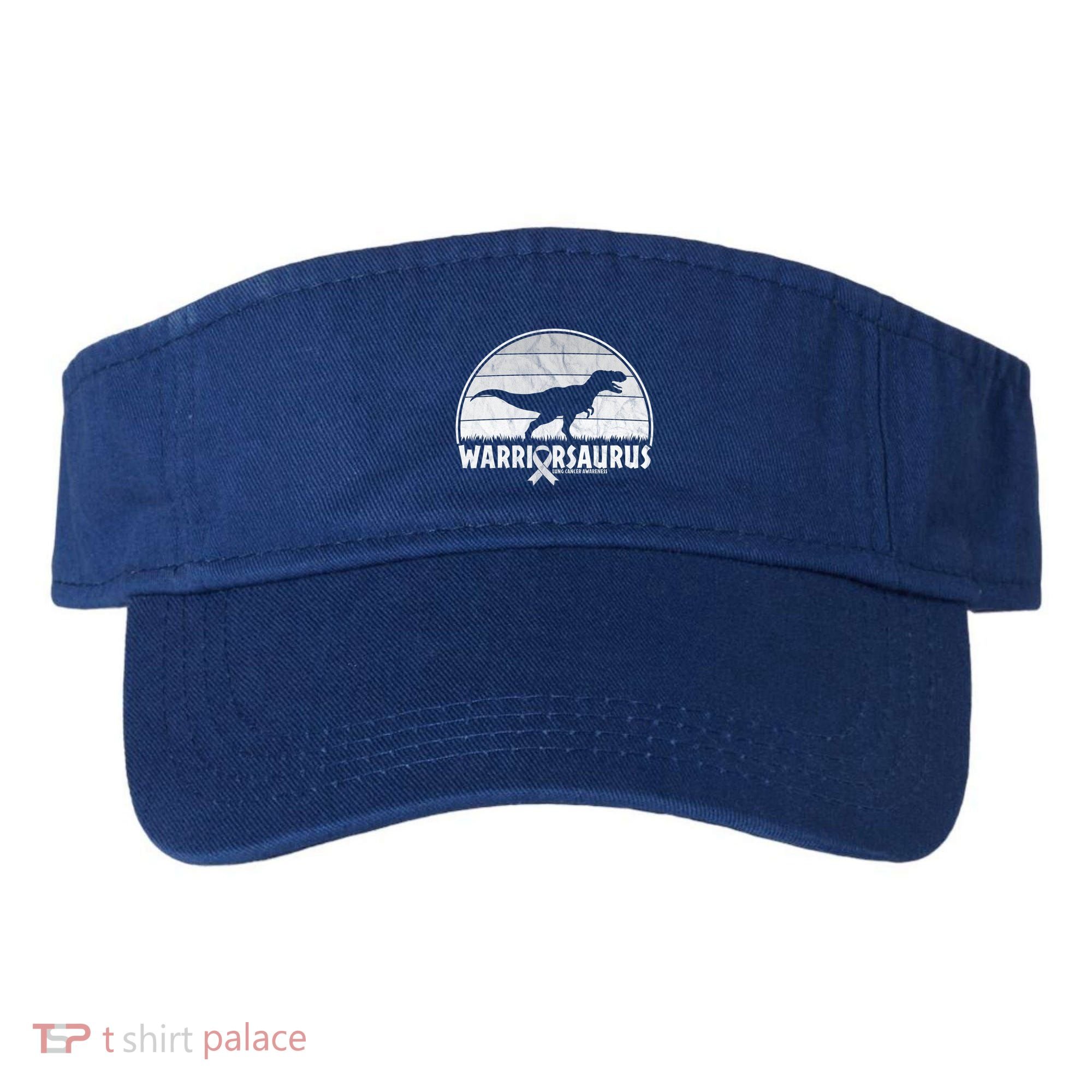 Warrior Lung Cancer Awareness Dinosaur Support Gift Visor