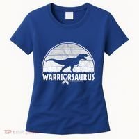 Warrior Lung Cancer Awareness Dinosaur Support Gift Women's T-Shirt thumb 0