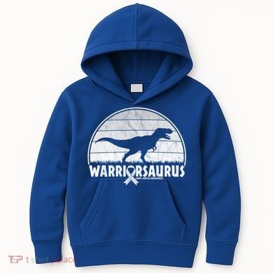 Warrior Lung Cancer Awareness Dinosaur Support Gift Kids Hoodie