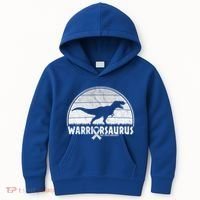 Warrior Lung Cancer Awareness Dinosaur Support Gift Kids Hoodie thumb 0
