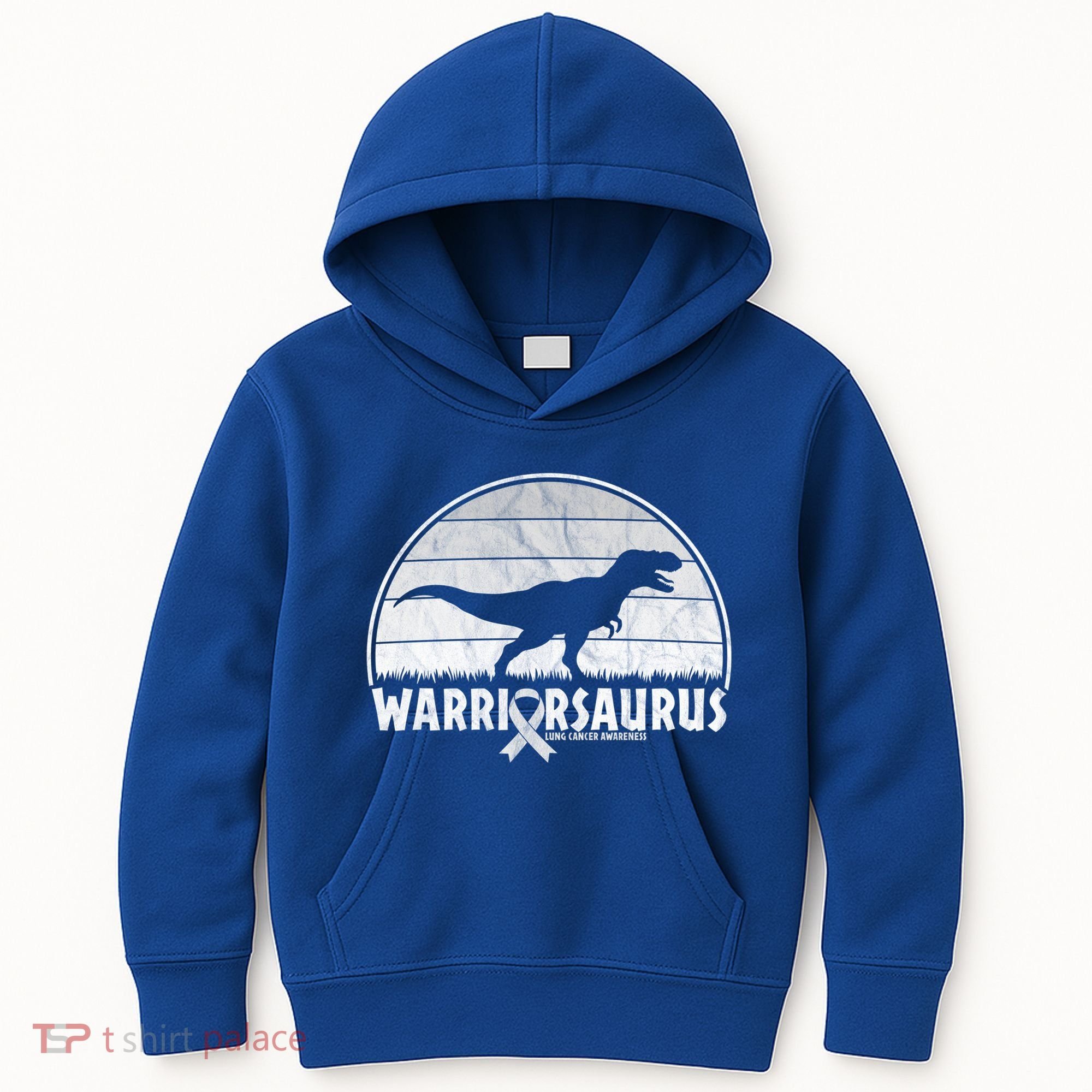 Warrior Lung Cancer Awareness Dinosaur Support Gift Kids Hoodie