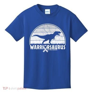Warrior Lung Cancer Awareness Dinosaur Support Gift Kids T-Shirt
