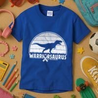 Warrior Lung Cancer Awareness Dinosaur Support Gift Kids T-Shirt thumb 3