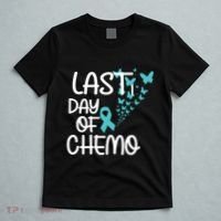 Women Last Day Of Chemo Cute Graphic Ovarian Cancer Awareness Vneck T-Shirt thumb 5