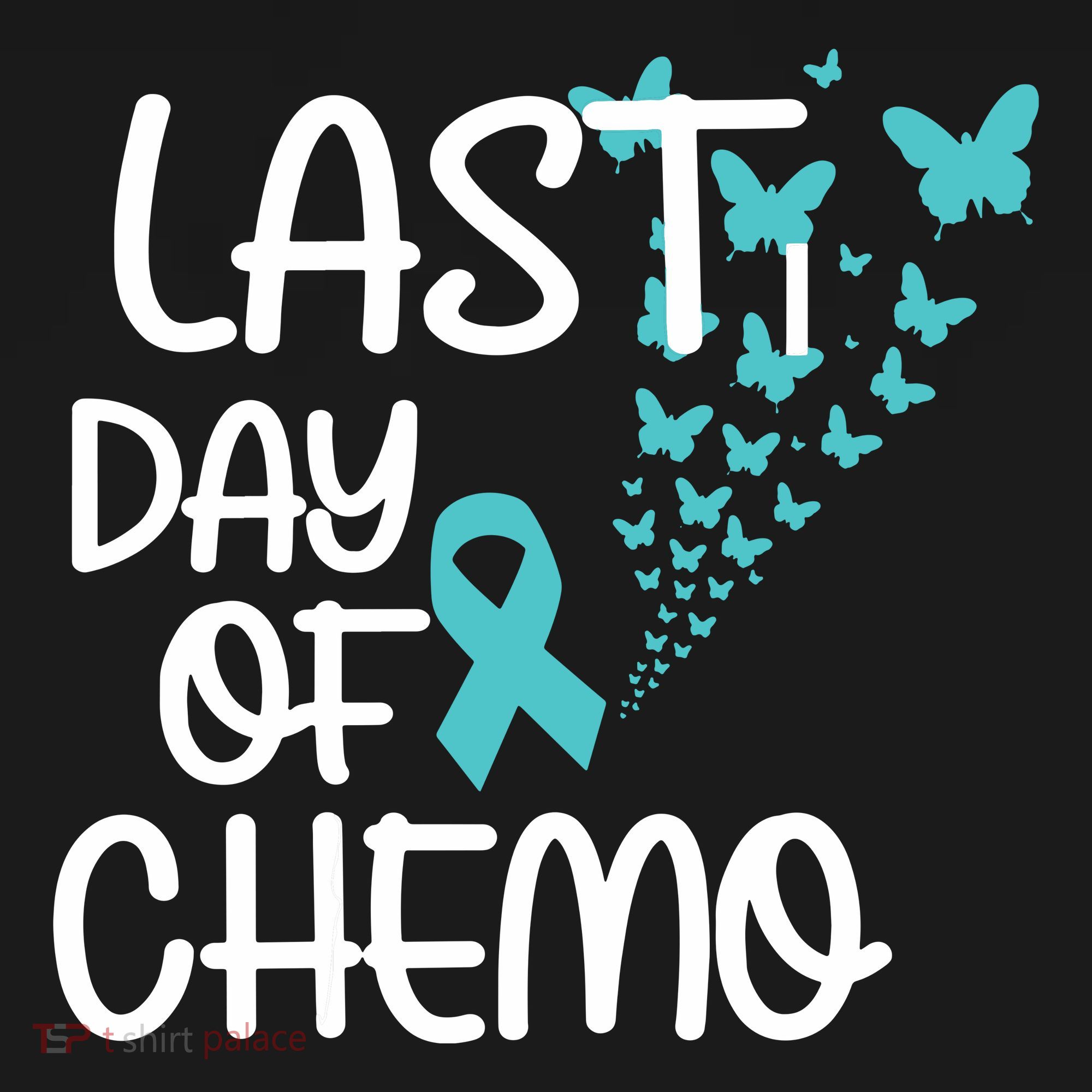 Women Last Day Of Chemo Cute Graphic Ovarian Cancer Awareness Vneck T-Shirt