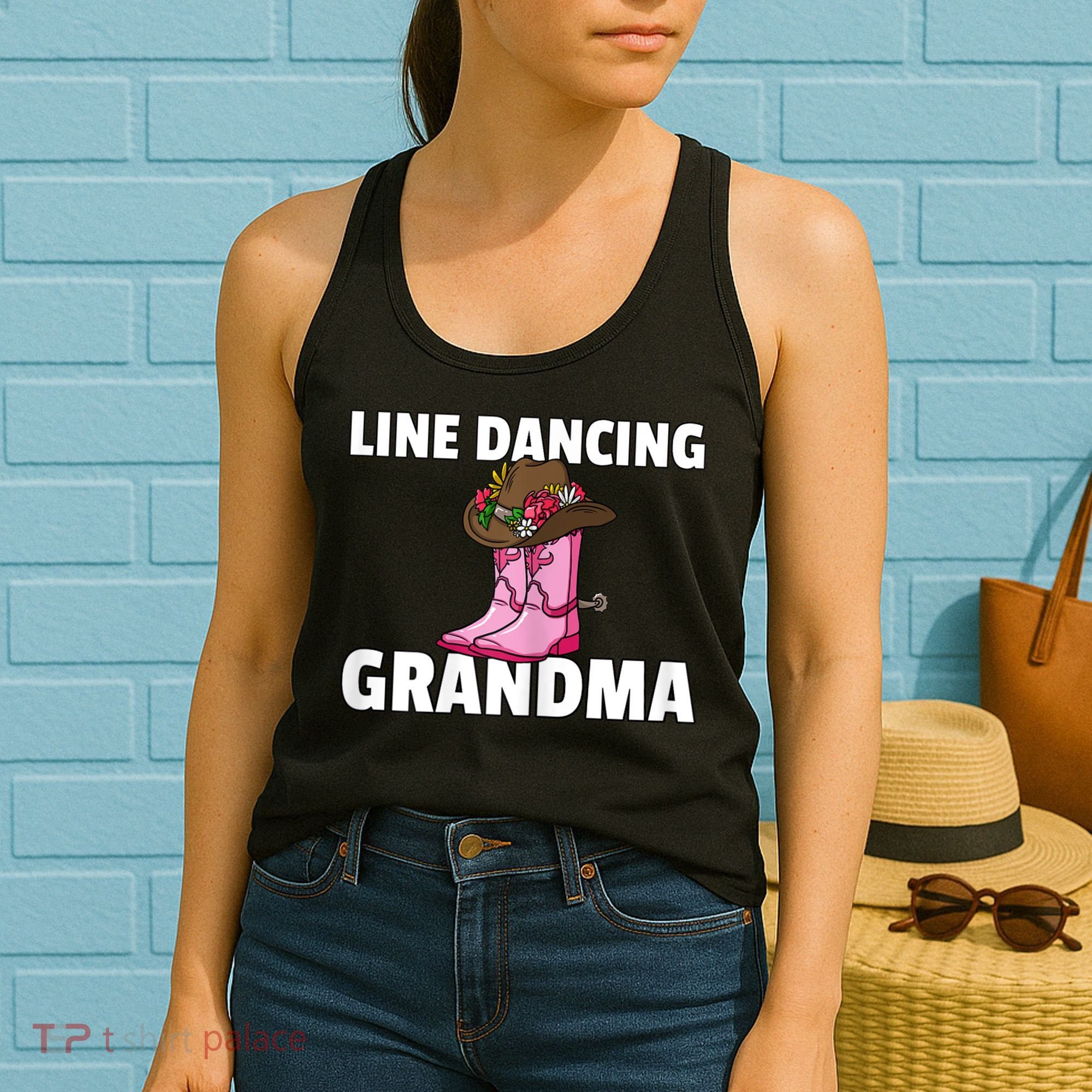 Womens Line Dance Grandma Country Music Dancing Dancer Women's Tank Top