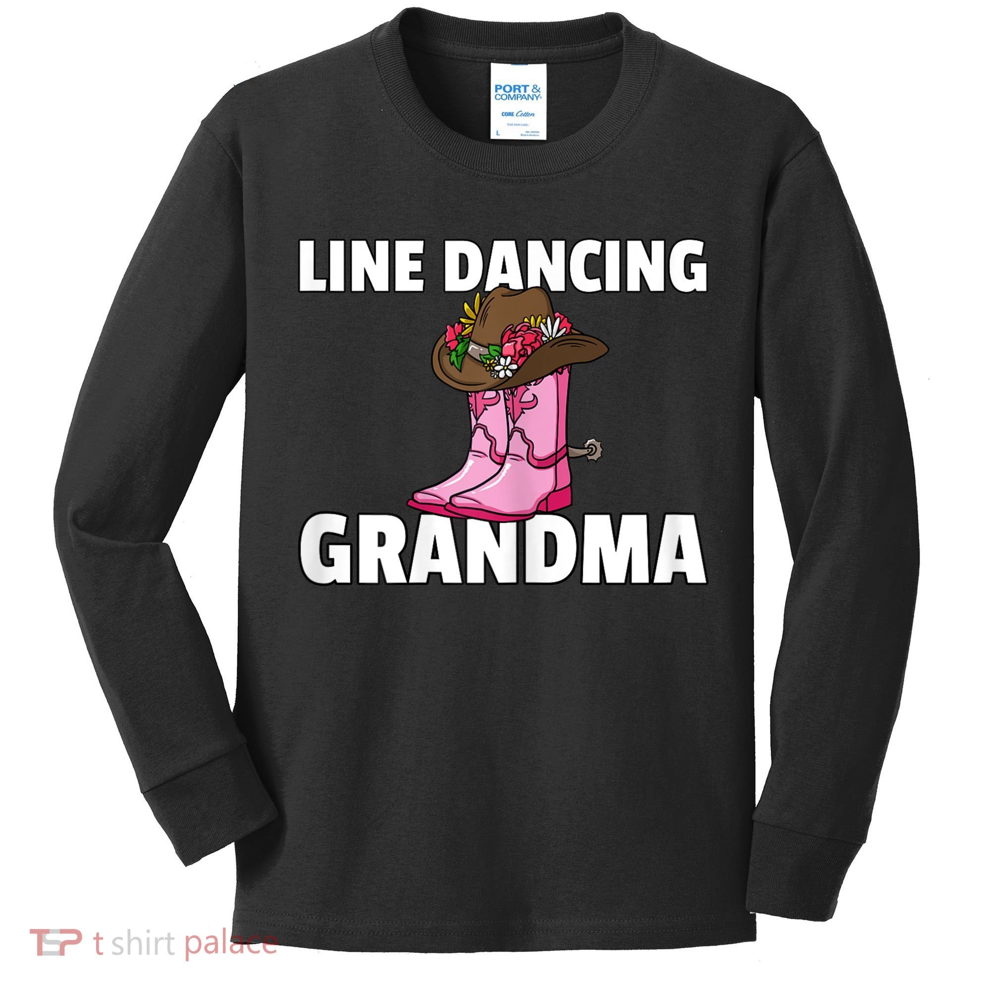 Womens Line Dance Grandma Country Music Dancing Dancer Kids Long Sleeve Shirt