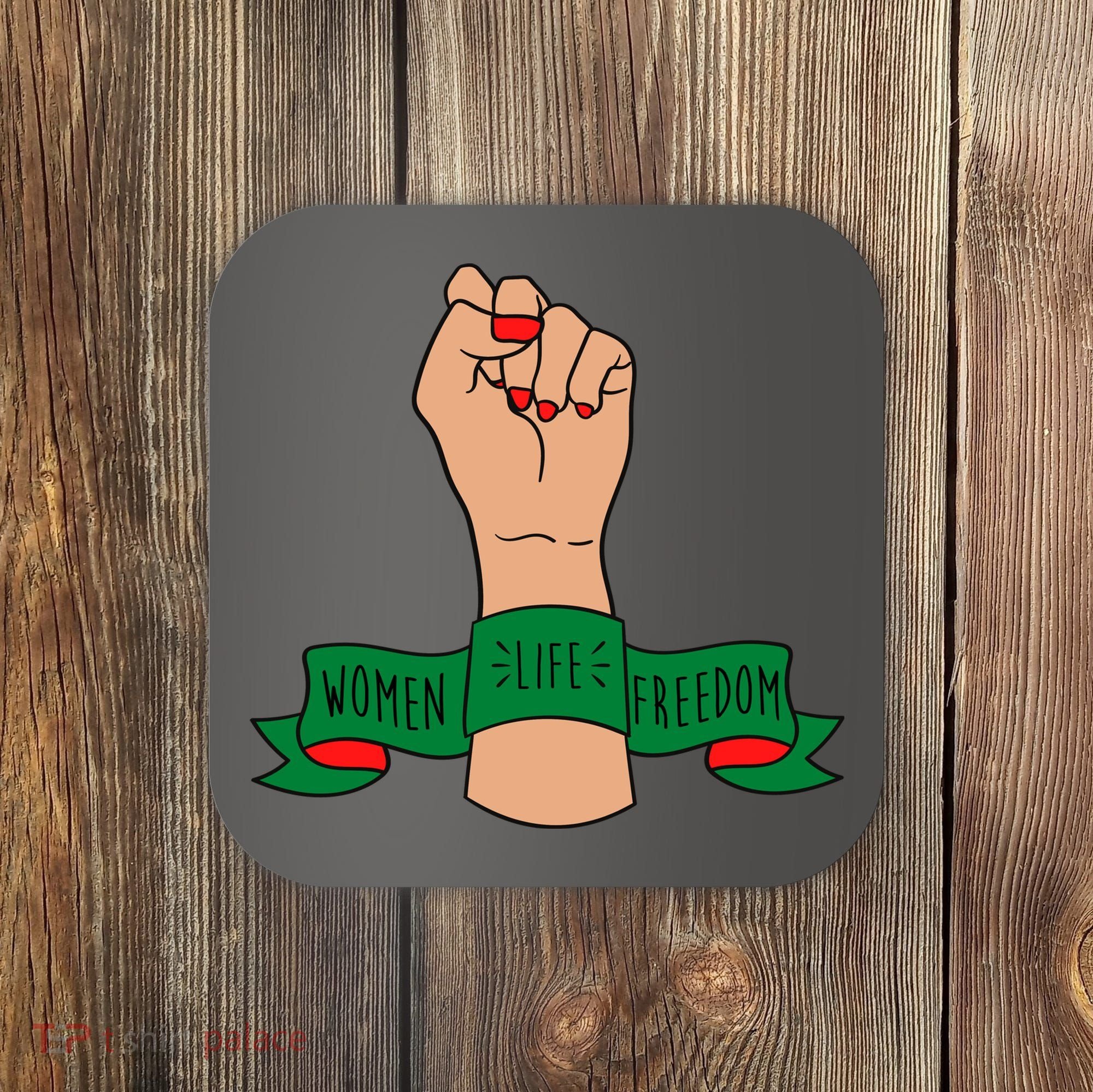 Women Life Freedom Iran Power Fist Coaster
