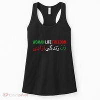 Woman Life Freedom Iran English Persian Protest Slogan Women's Tank Top thumb 0