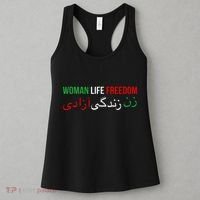 Woman Life Freedom Iran English Persian Protest Slogan Women's Tank Top thumb 3