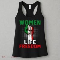 Women Life Freedom Stand With Women Iranian Flag Raised Hand Women's Tank Top thumb 3