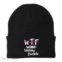 Wine Lover Funny WTF Wine Tasting Friends Drinking Wine Beanie thumb 0