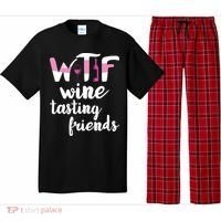 Wine Lover Funny WTF Wine Tasting Friends Drinking Wine Pajama Set thumb 0