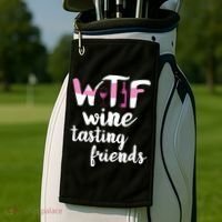 Wine Lover Funny WTF Wine Tasting Friends Drinking Wine Golf Towel thumb 2