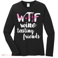 Wine Lover Funny WTF Wine Tasting Friends Drinking Wine Women's Long Sleeve Shirt thumb 0
