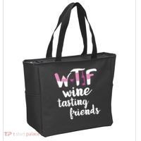 Wine Lover Funny WTF Wine Tasting Friends Drinking Wine Tote Bag thumb 2