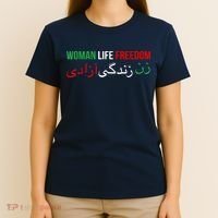 Woman Life Freedom Iran English Persian Protest Slogan T-Shirt thumb 4