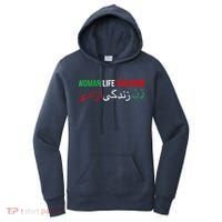 Woman Life Freedom Iran English Persian Protest Slogan Women's Hoodie thumb 0
