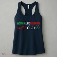 Woman Life Freedom Iran English Persian Protest Slogan Women's Tank Top thumb 3