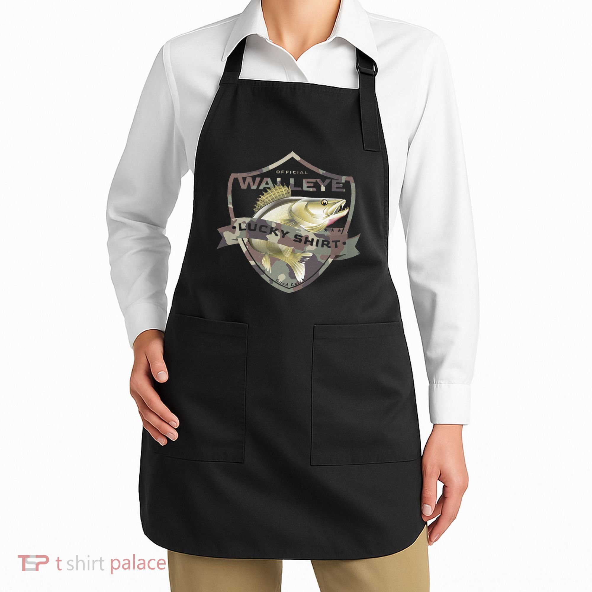 Walleye Lucky Funny Accessories To Walleye Fishing Apron