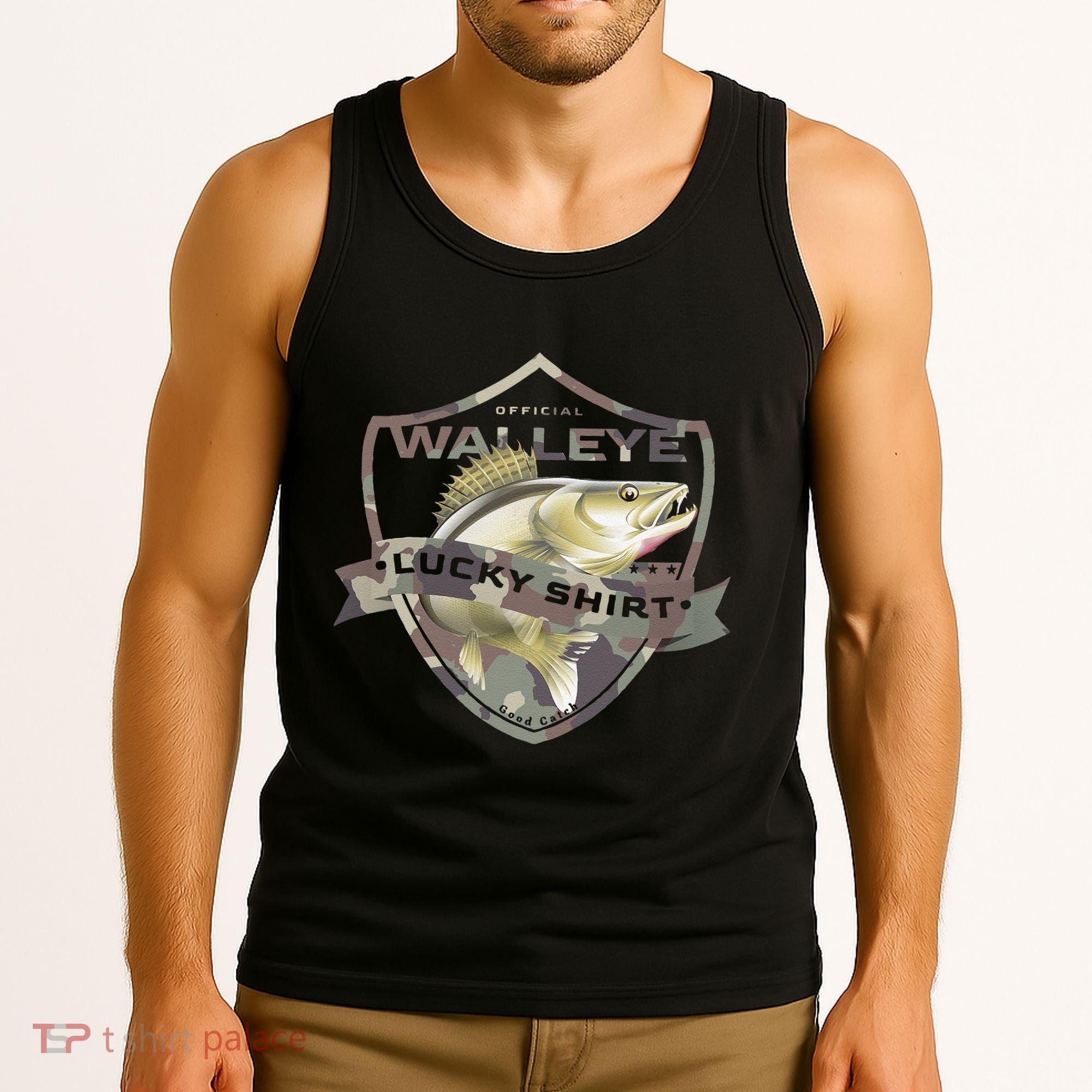 Walleye Lucky Funny Accessories To Walleye Fishing Tank Top